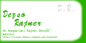 dezso rajner business card